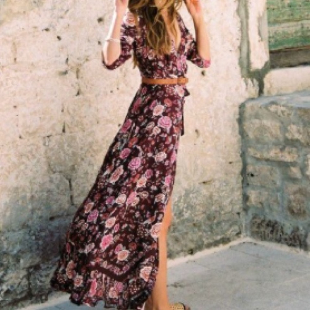 Arnhem Portofino Gypsy Maxi Wrap Dress Vino Floral